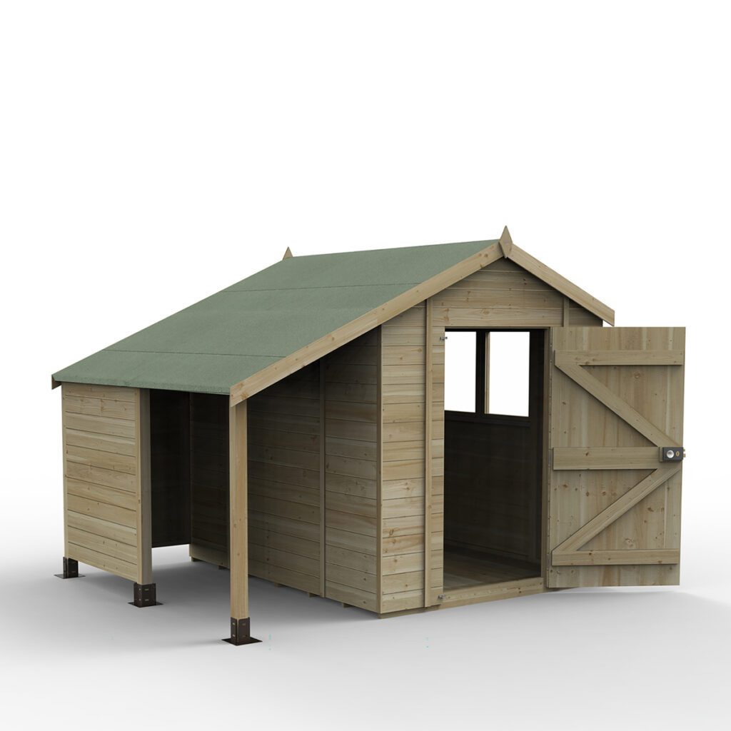 Timberdale 6×8 Apex Shed With Log Store 5013053189252 2